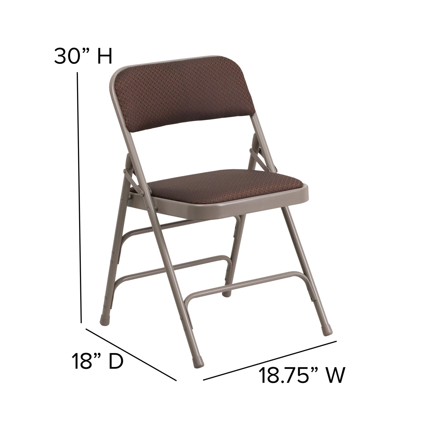 Brown Fabric Metal Chair 2-AW-MC309AF-BRN-GG