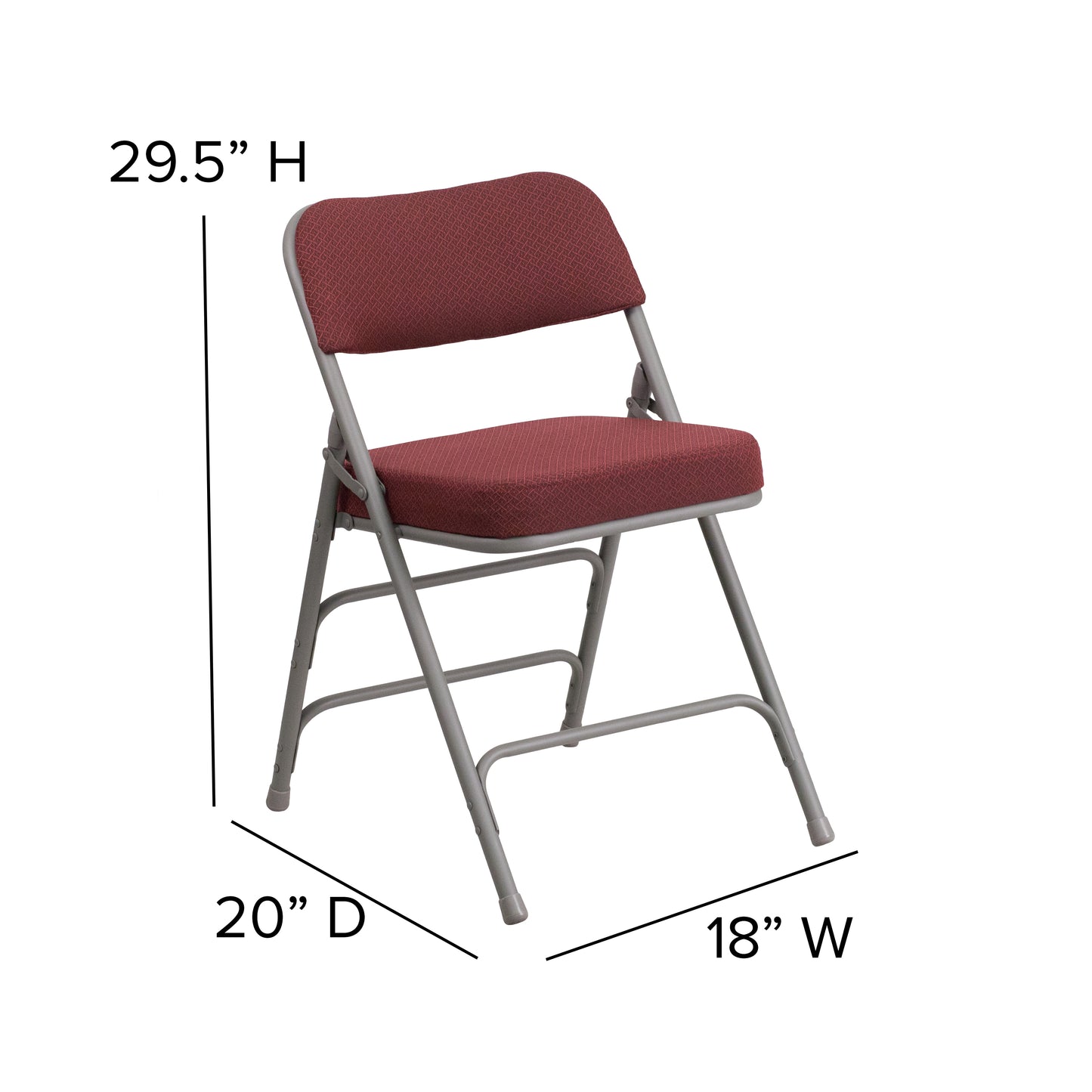 Burgundy Fabric Folding Chair 2-AW-MC320AF-BG-GG