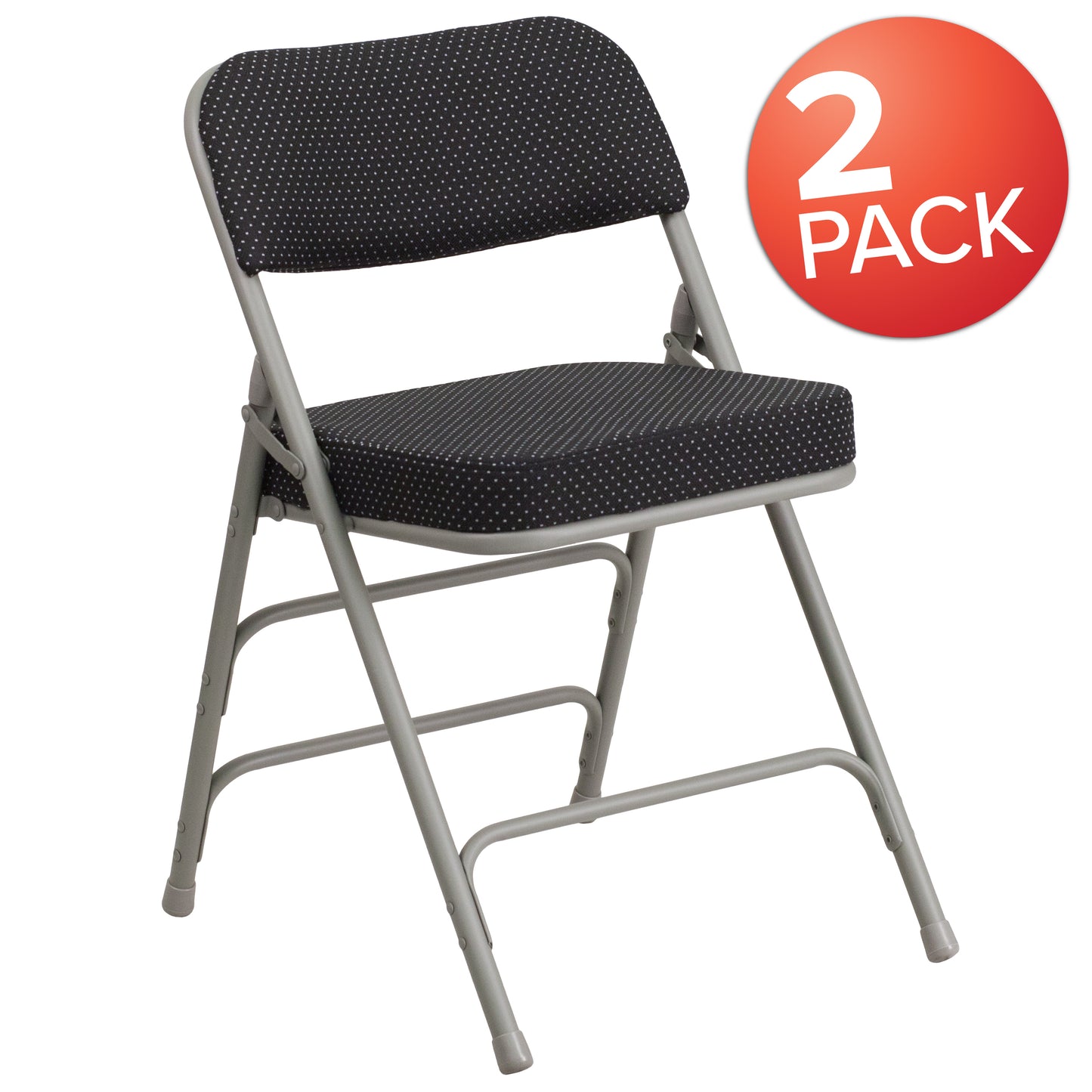 Black Fabric Folding Chair 2-AW-MC320AF-BK-GG