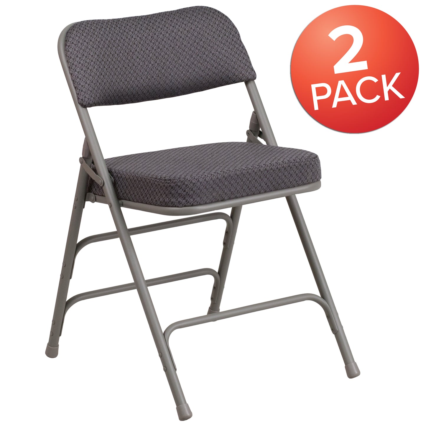 Gray Fabric Folding Chair 2-AW-MC320AF-GRY-GG