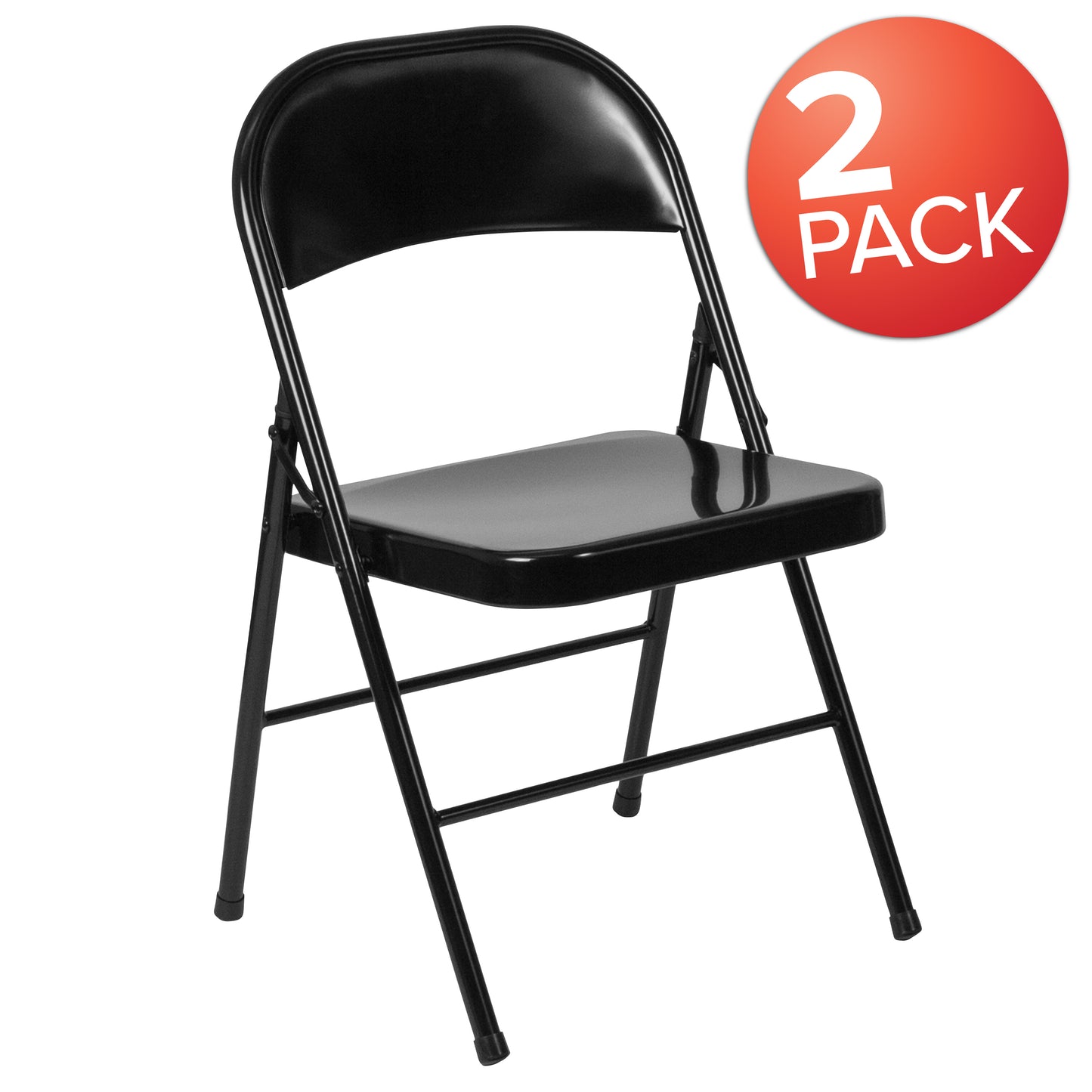 Black Metal Folding Chair 2-BD-F002-BK-GG