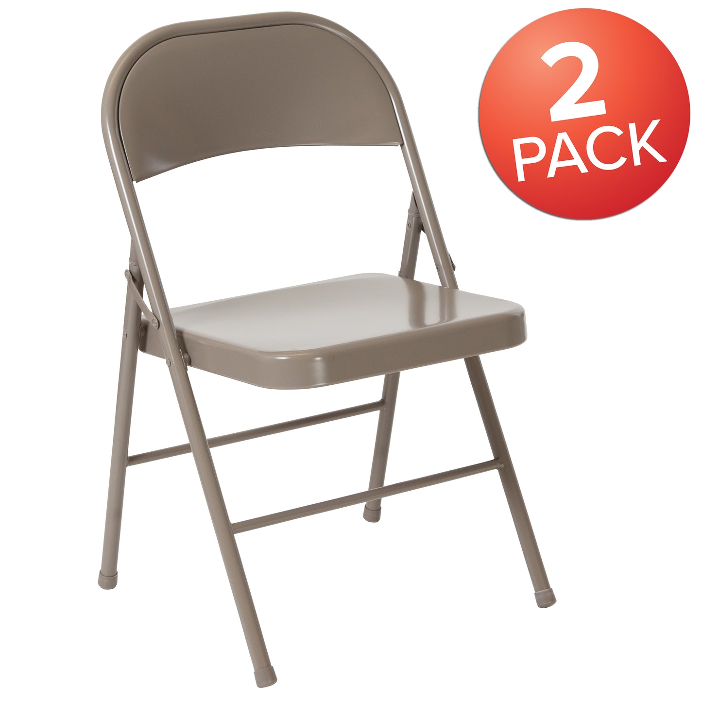 Gray Metal Folding Chair 2-BD-F002-GY-GG