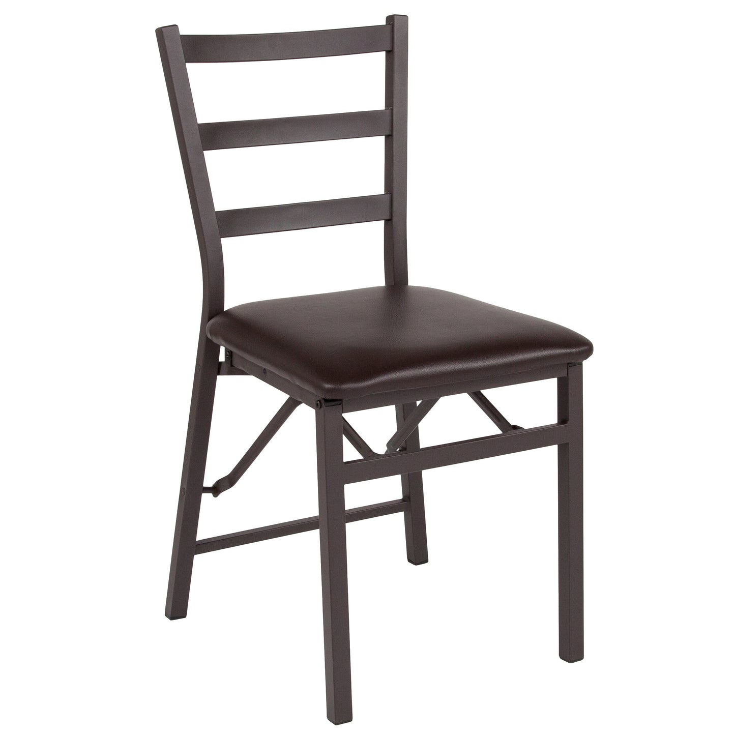 Brown Ladderback Folding Chair 2-CY-180841-GG