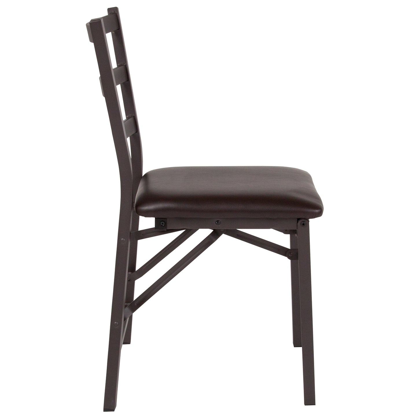 Brown Ladderback Folding Chair 2-CY-180841-GG