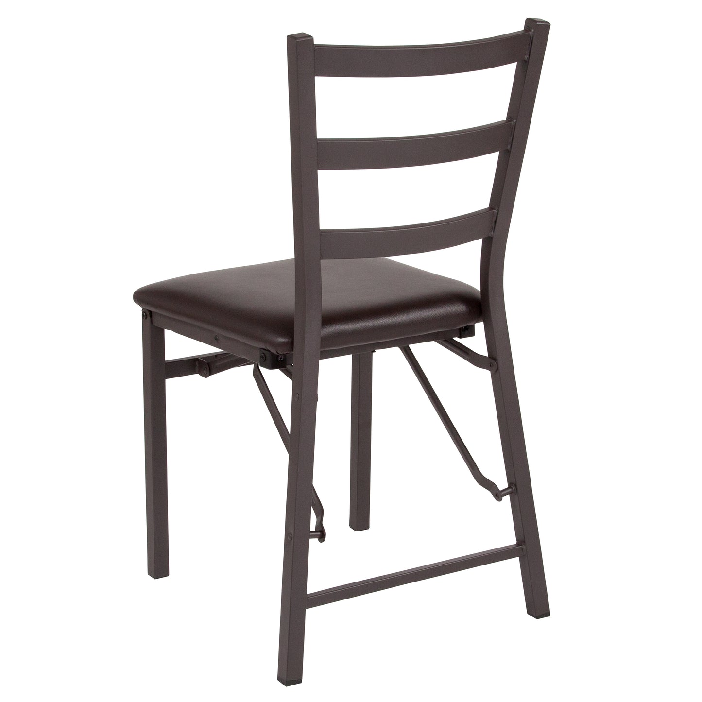 Brown Ladderback Folding Chair 2-CY-180841-GG