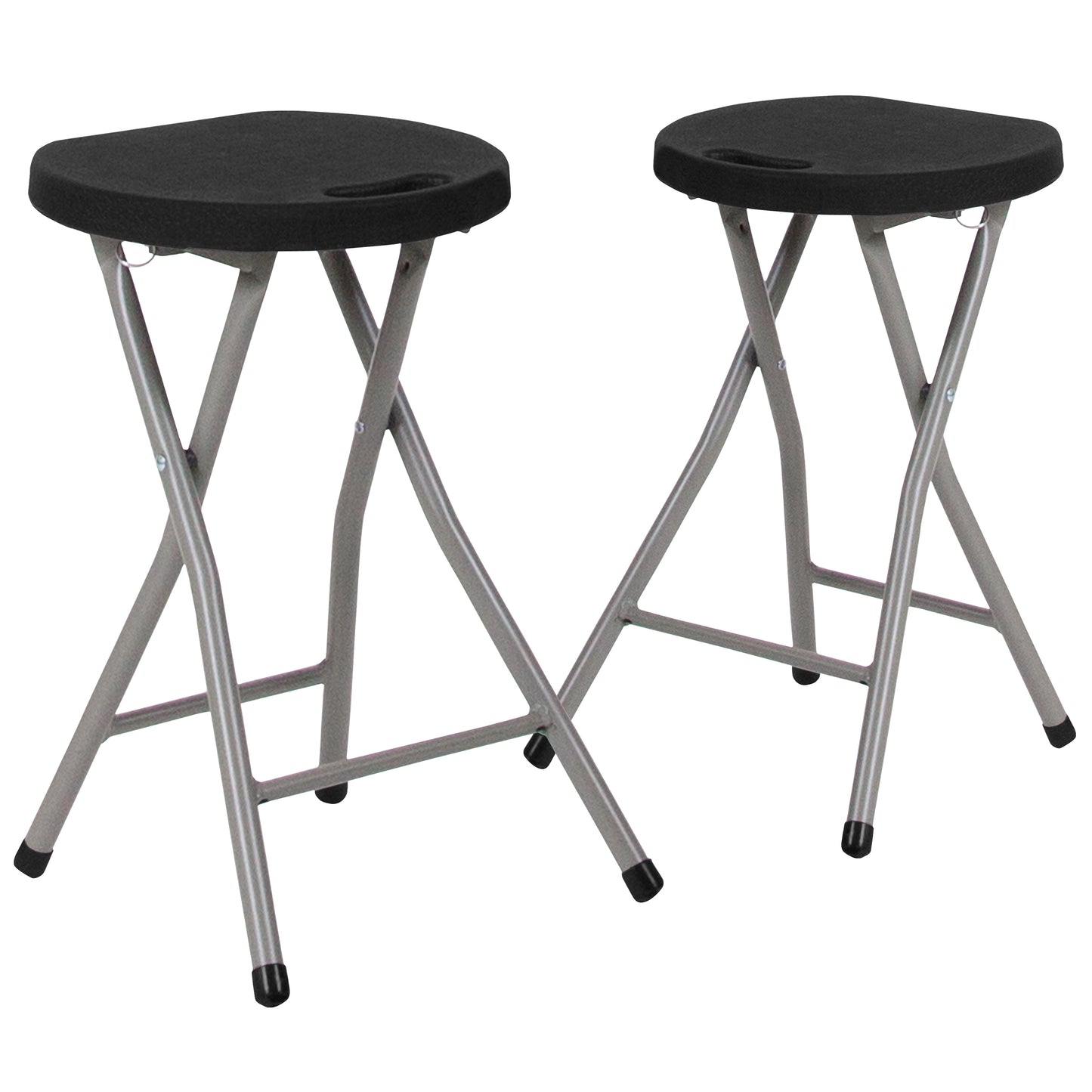 Black Plastic Foldable Stool 2-DAD-YCD-30-GG