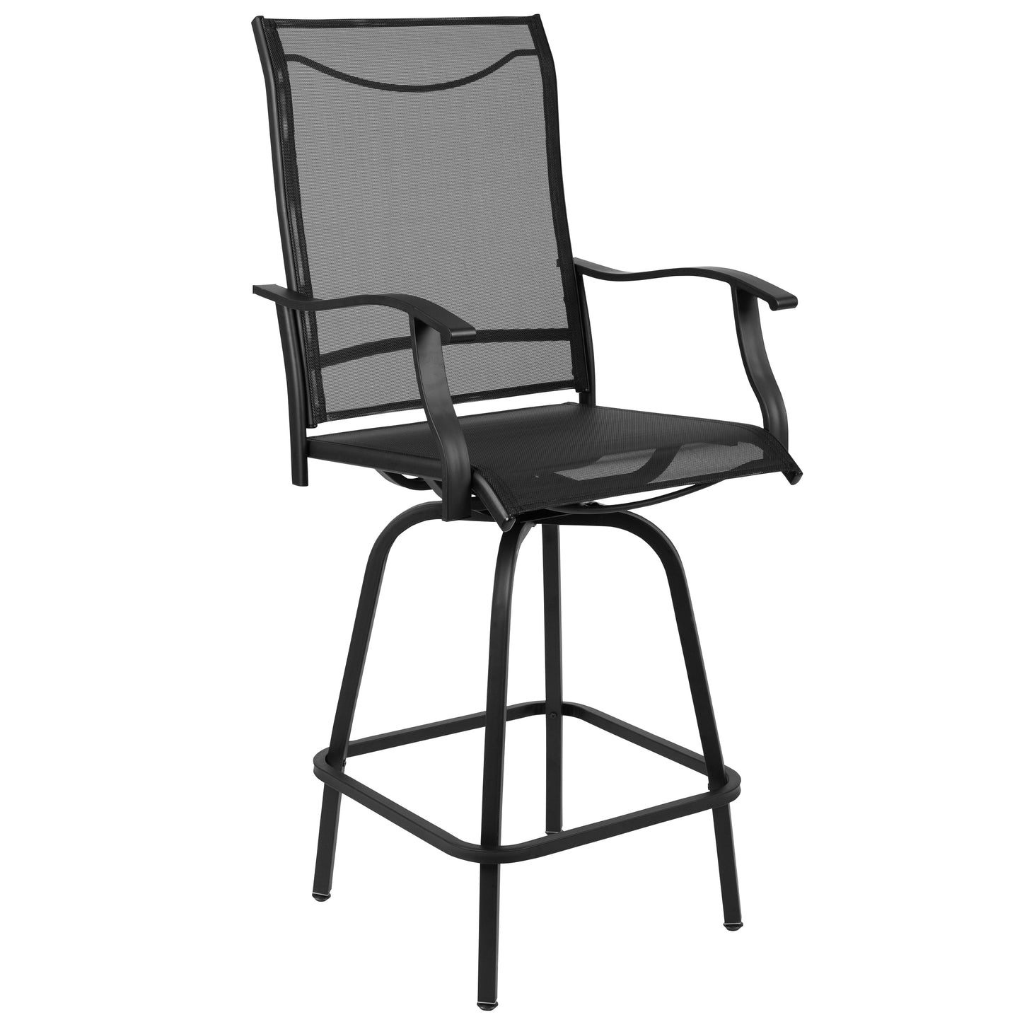 2PK Black Swivel Patio Stool 2-ET-SWVLPTO-30-BK-GG