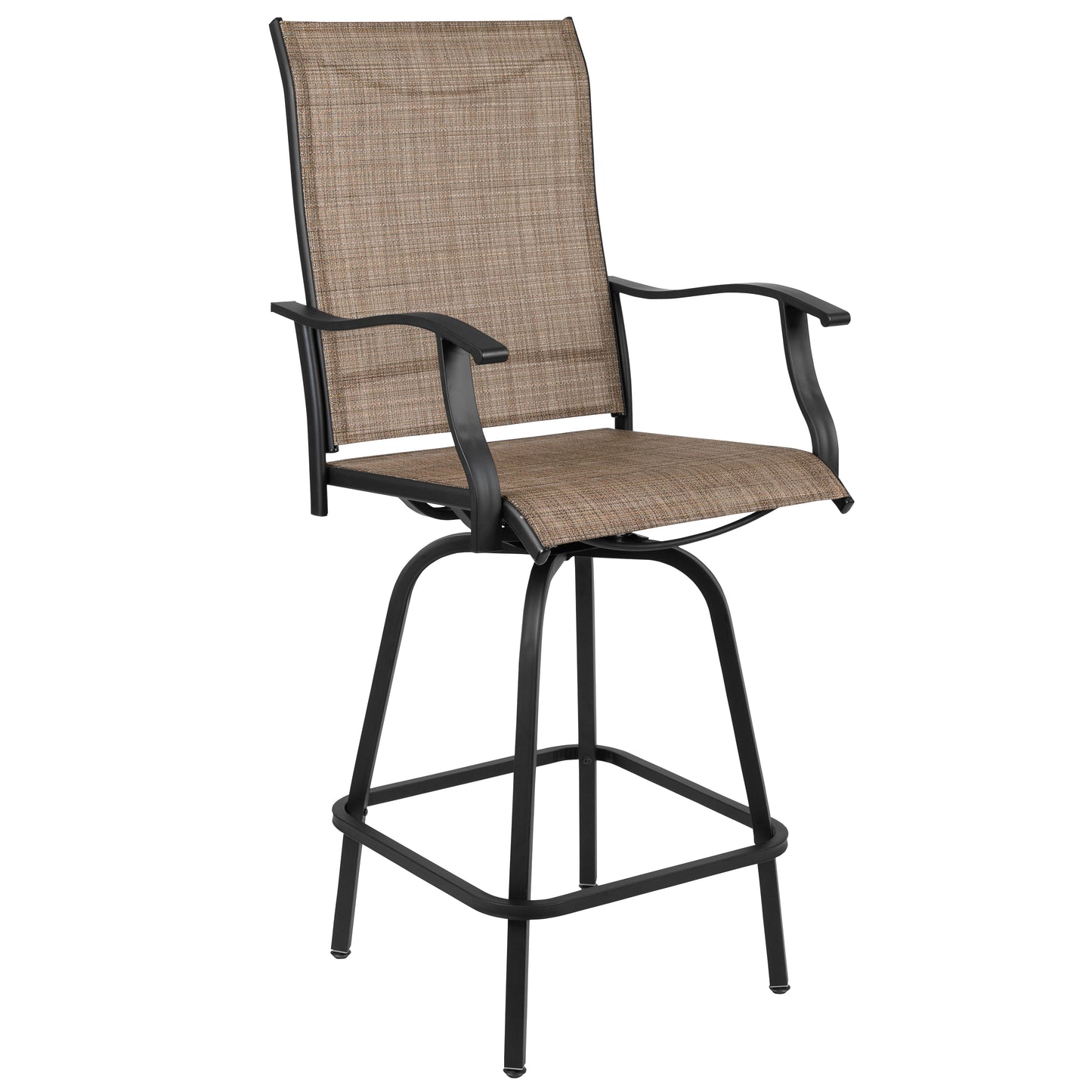 Set of 2 Outdoor Stools - 360 Degree Swivel Bar Stools