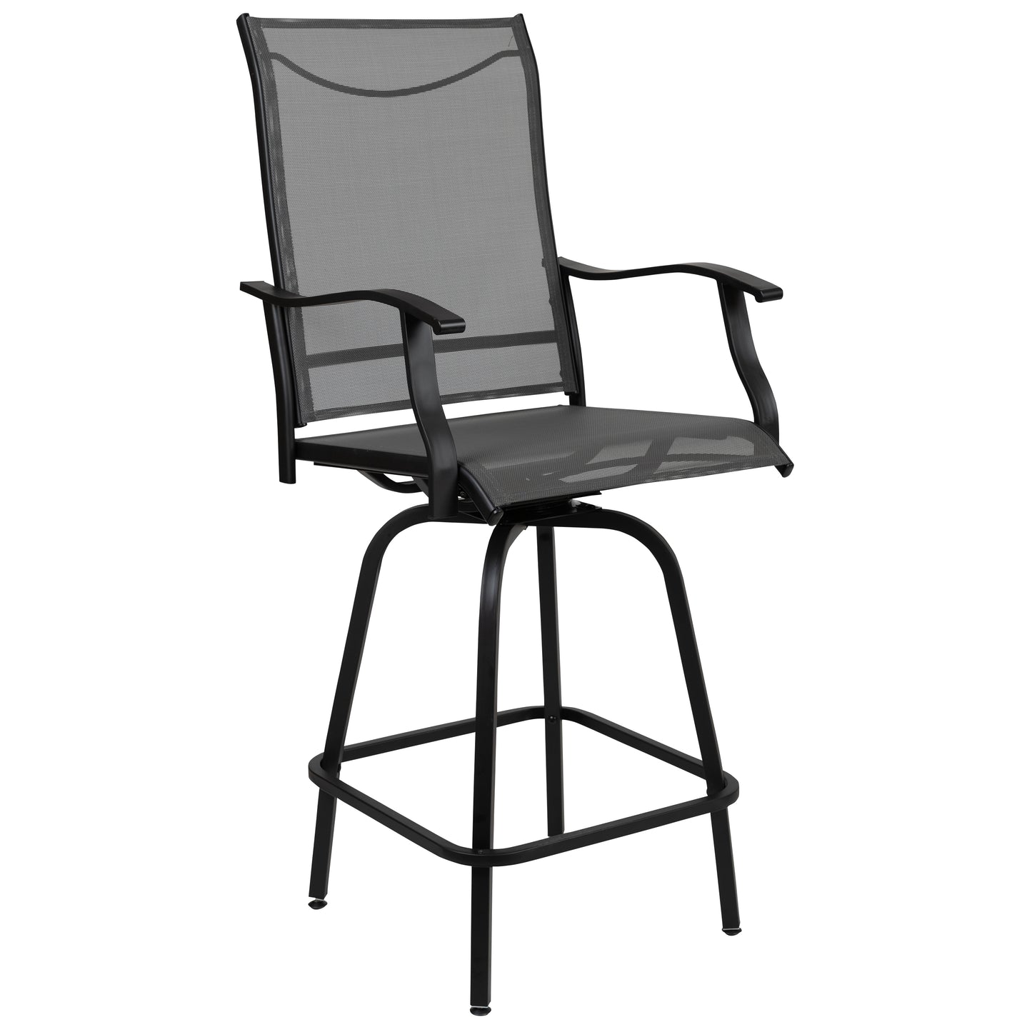 2PK Gray Swivel Patio Stool 2-ET-SWVLPTO-30-GR-GG