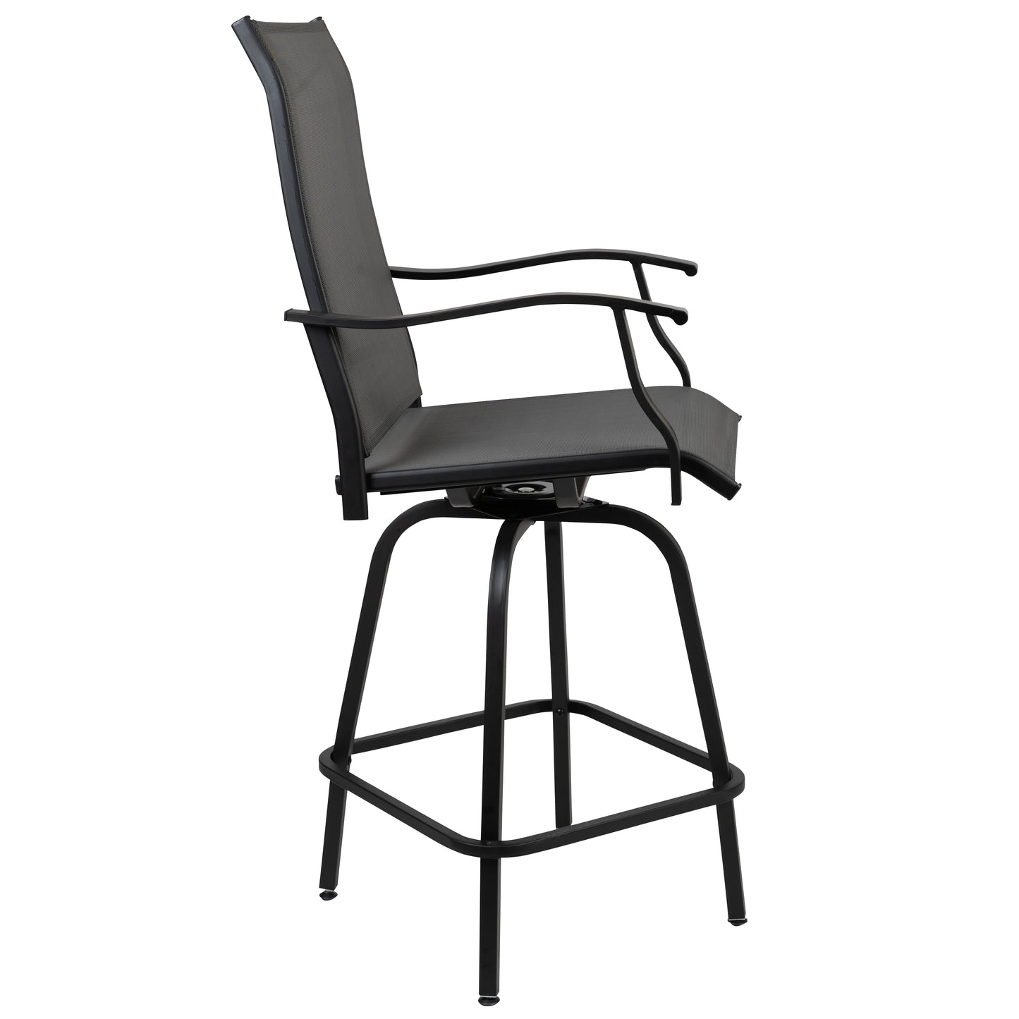 2PK Gray Swivel Patio Stool 2-ET-SWVLPTO-30-GR-GG