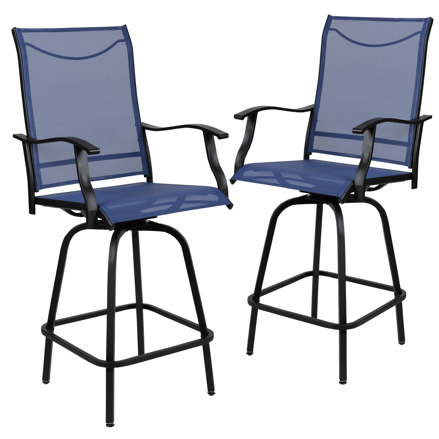 2PK Navy Swivel Patio Stool 2-ET-SWVLPTO-30-NV-GG