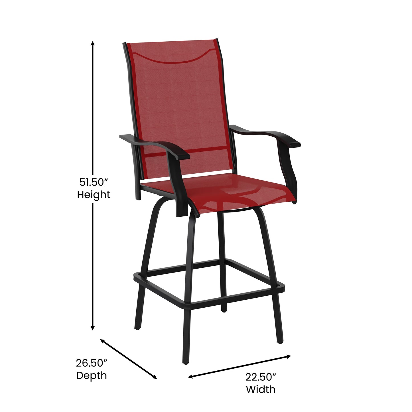 2PK Red Swivel Patio Stool 2-ET-SWVLPTO-30-RD-GG