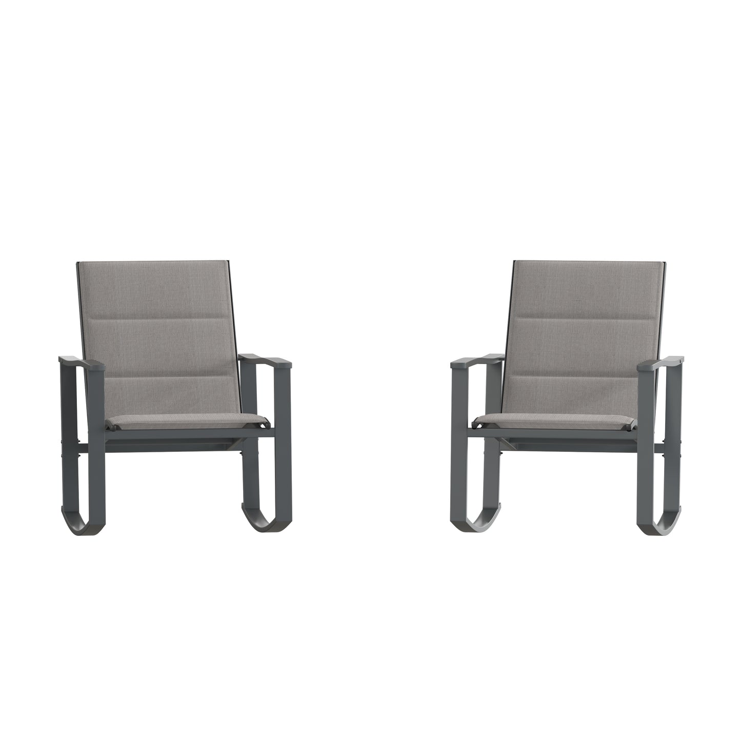 2PK Gray Textilene Rockers 2-FV-FSC-2315N-GRY-GG