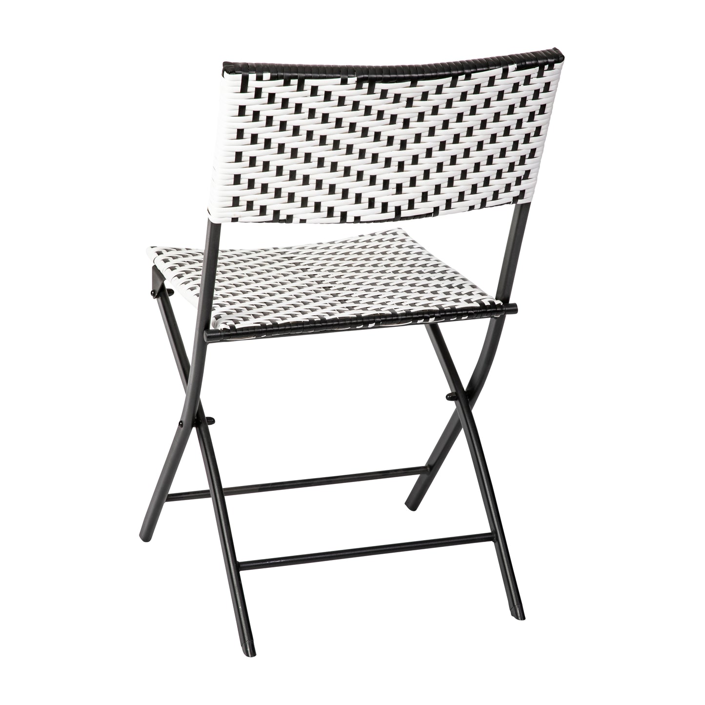 2PK Black/White Folding Chairs 2-FV-FWA086-BLK-WHT-GG