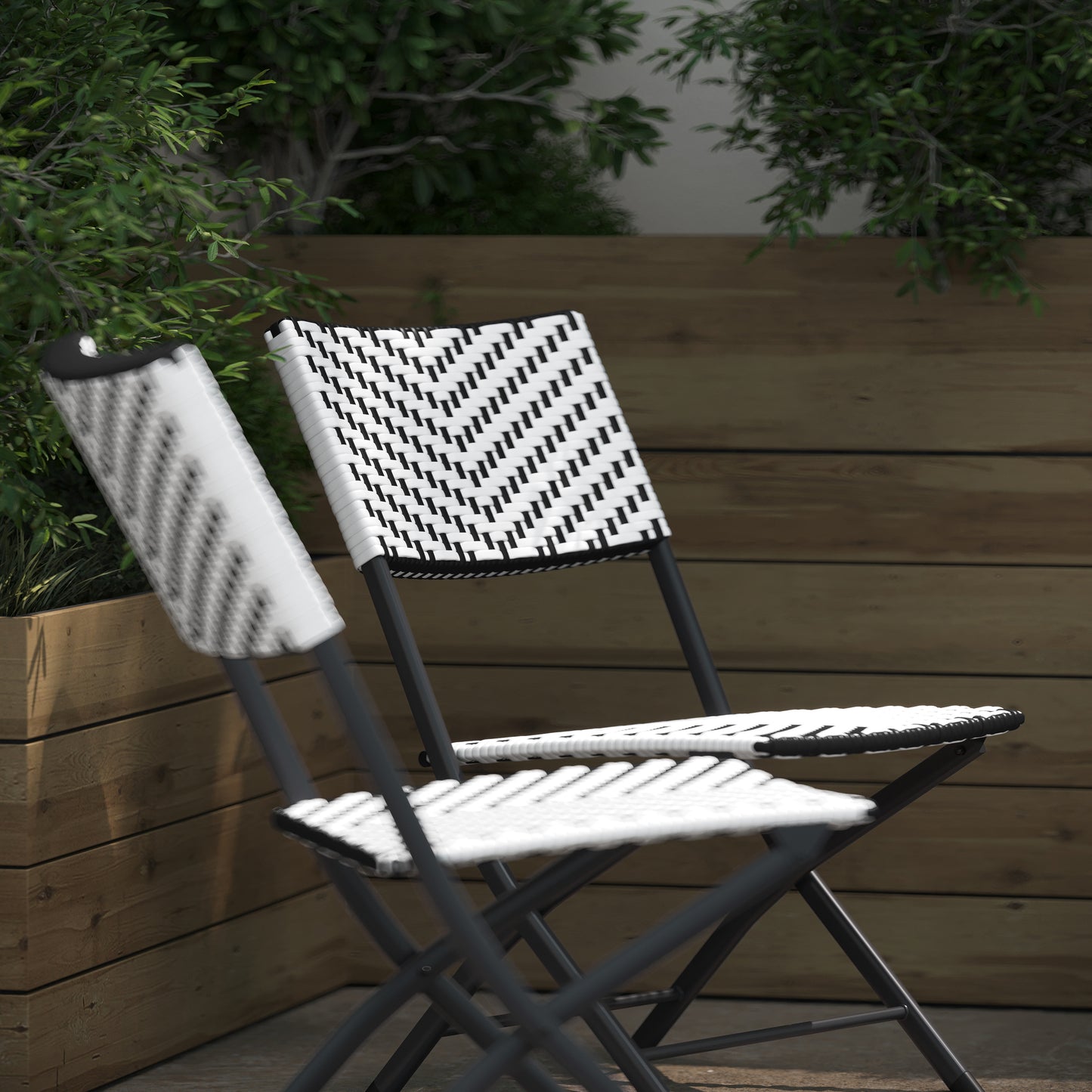 Set of 2 Modern Folding French Bistro Chairs