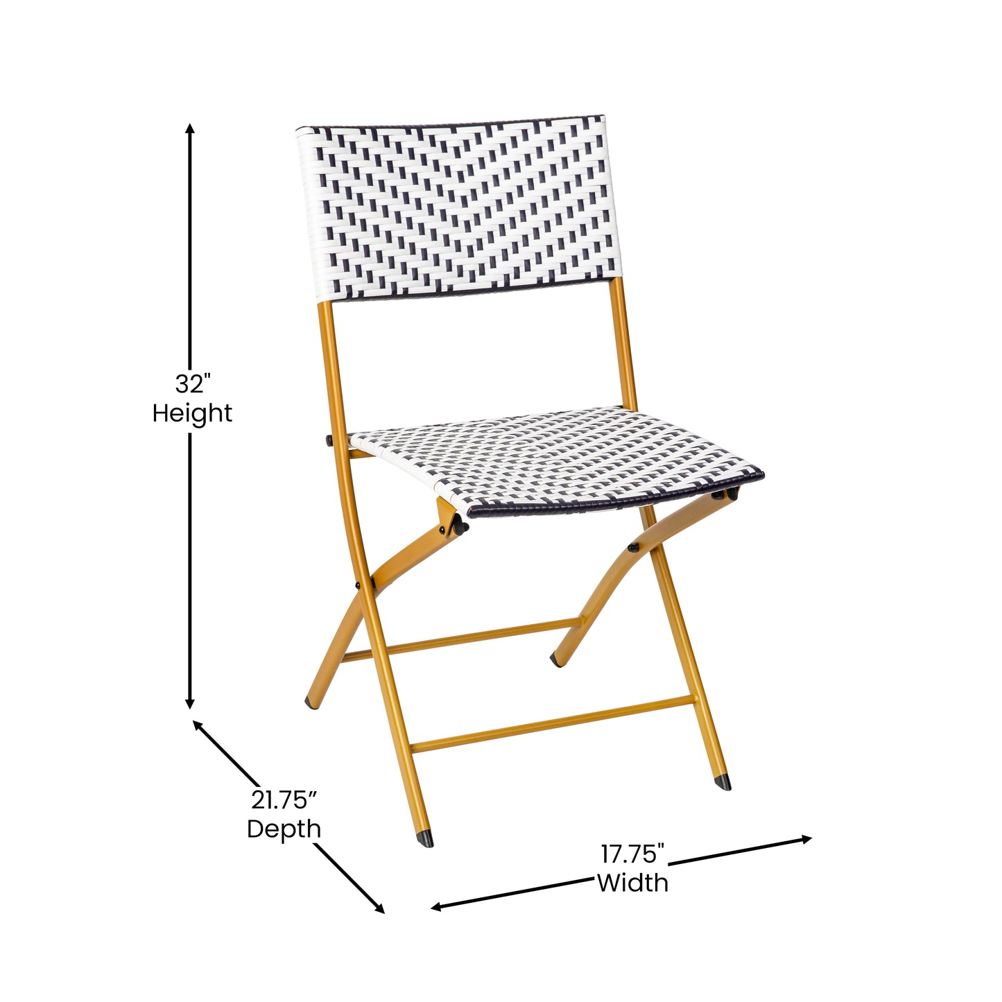 Set of 2 Modern Folding French Bistro Chairs