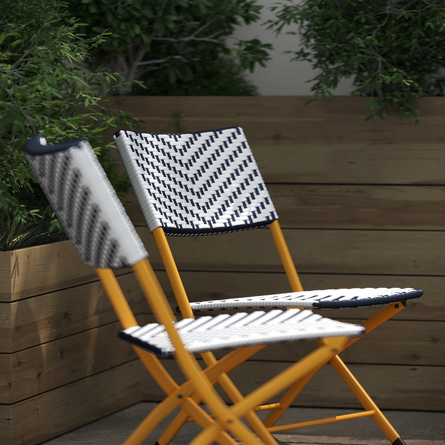 Set of 2 Modern Folding French Bistro Chairs