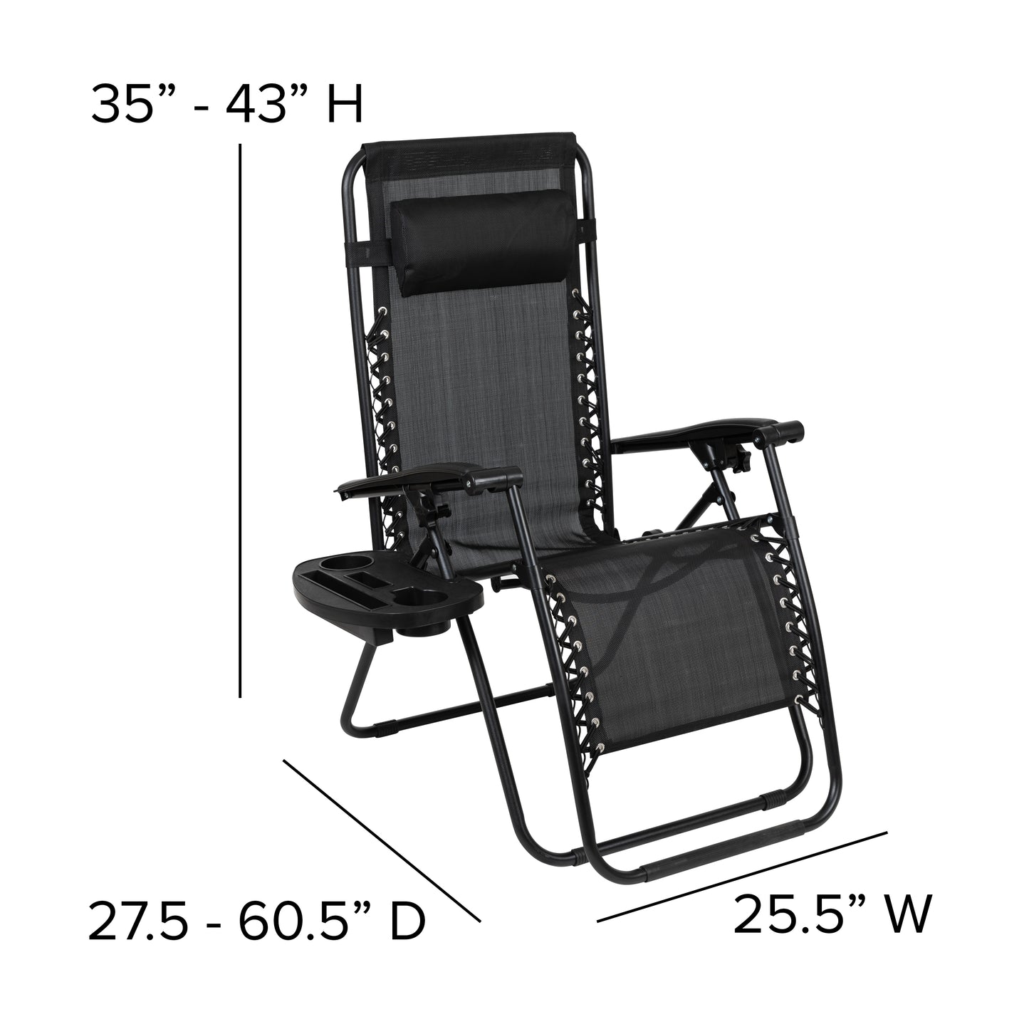 Zero Gravity Lounge Chair 2-GM-103122SS-BK-GG