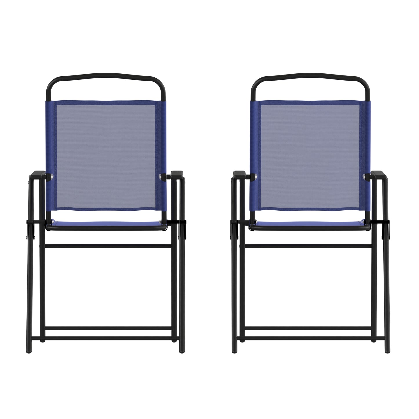 2PK Navy Folding Sling Chairs 2-GM-SC098-NV-GG