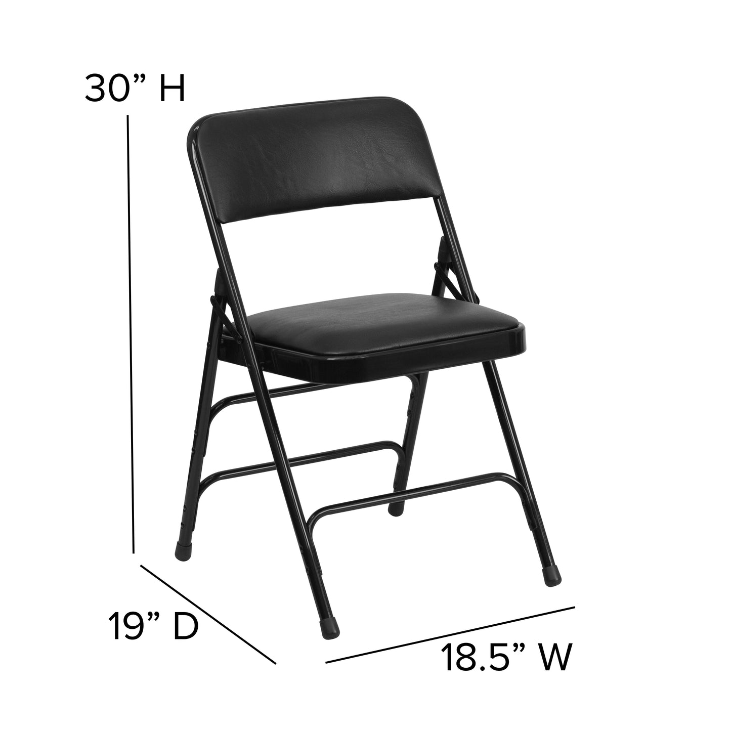 Black Vinyl Folding Chair 2-HA-MC309AV-BK-GG