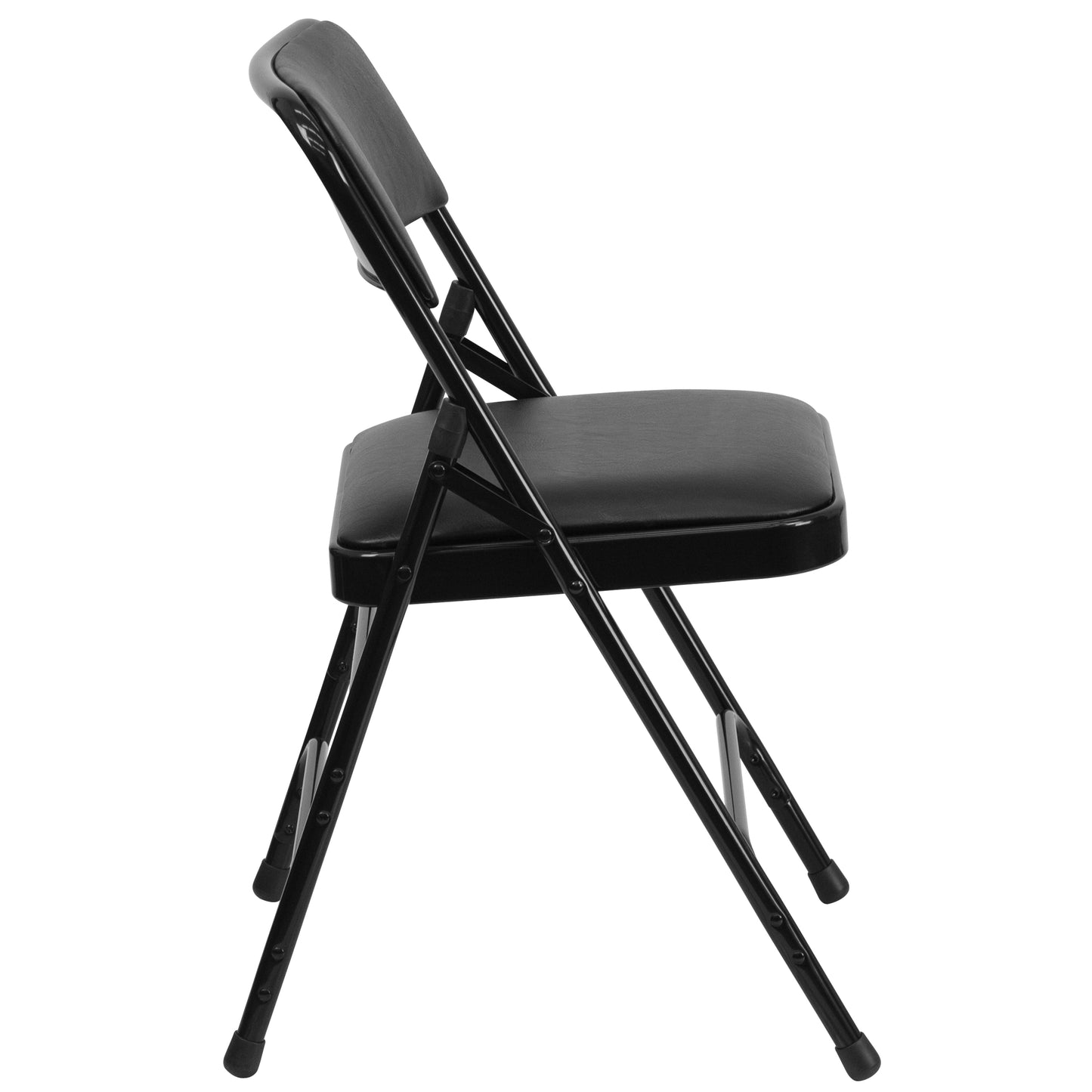 Black Vinyl Folding Chair 2-HA-MC309AV-BK-GG