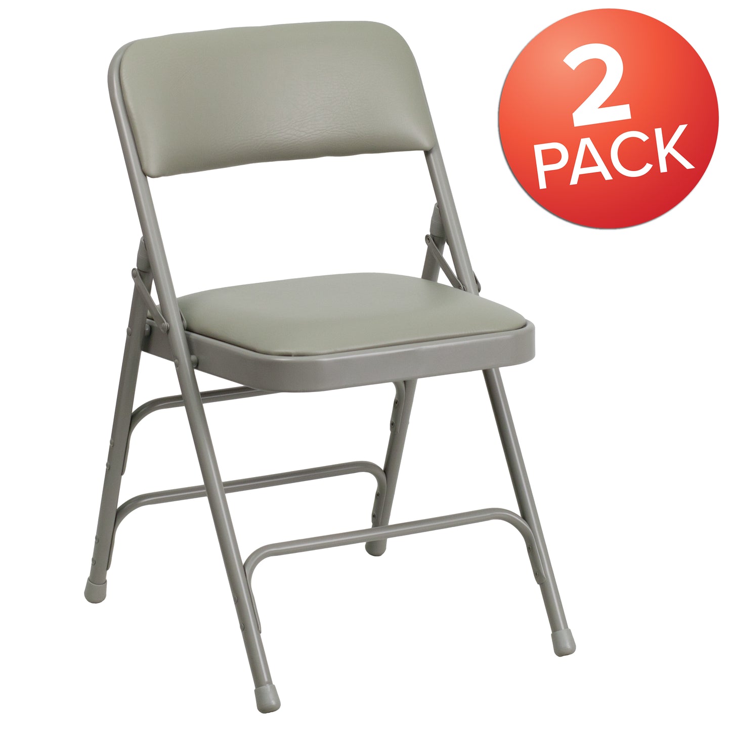 Gray Vinyl Folding Chair 2-HA-MC309AV-GY-GG