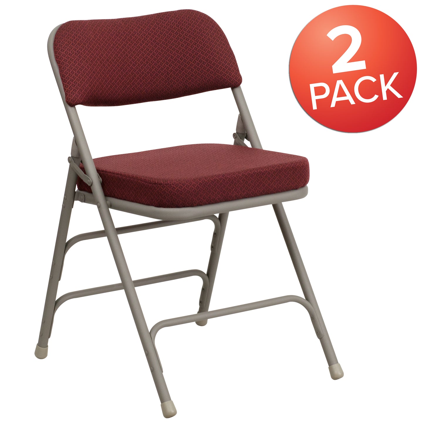 Burgundy Fabric Folding Chair 2-HA-MC320AF-BG-GG