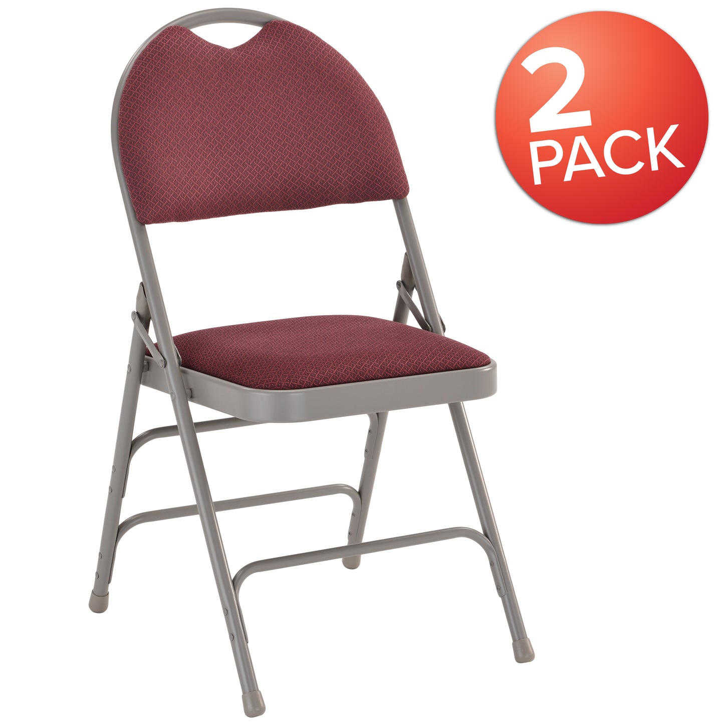 Burgundy Fabric Folding Chair 2-HA-MC705AF-3-BY-GG