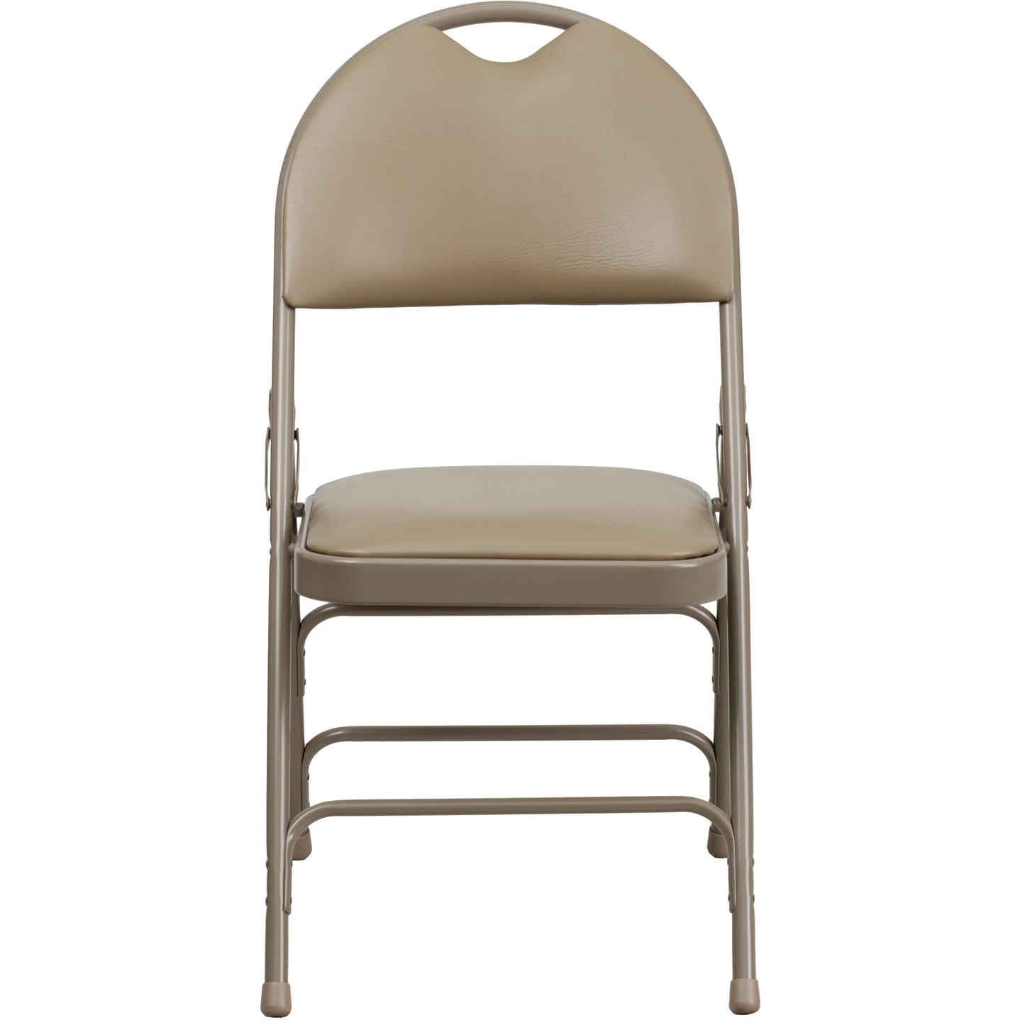 Beige Vinyl Folding Chair 2-HA-MC705AV-3-BGE-GG