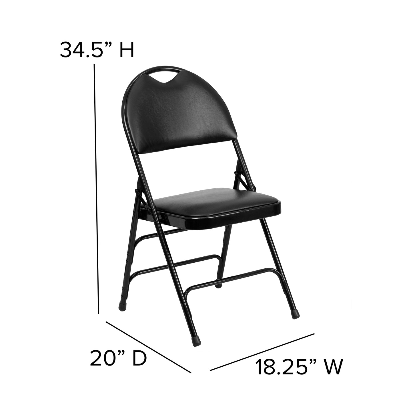 Black Vinyl Folding Chair 2-HA-MC705AV-3-BK-GG