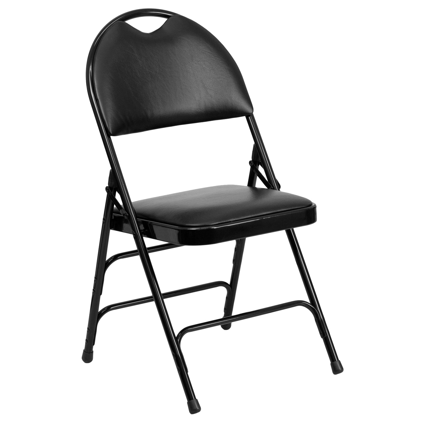 Black Vinyl Folding Chair 2-HA-MC705AV-3-BK-GG