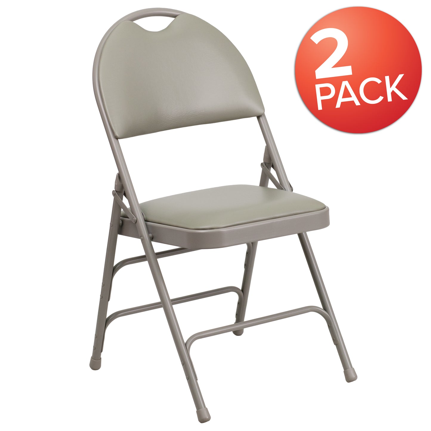 Gray Vinyl Folding Chair 2-HA-MC705AV-3-GY-GG