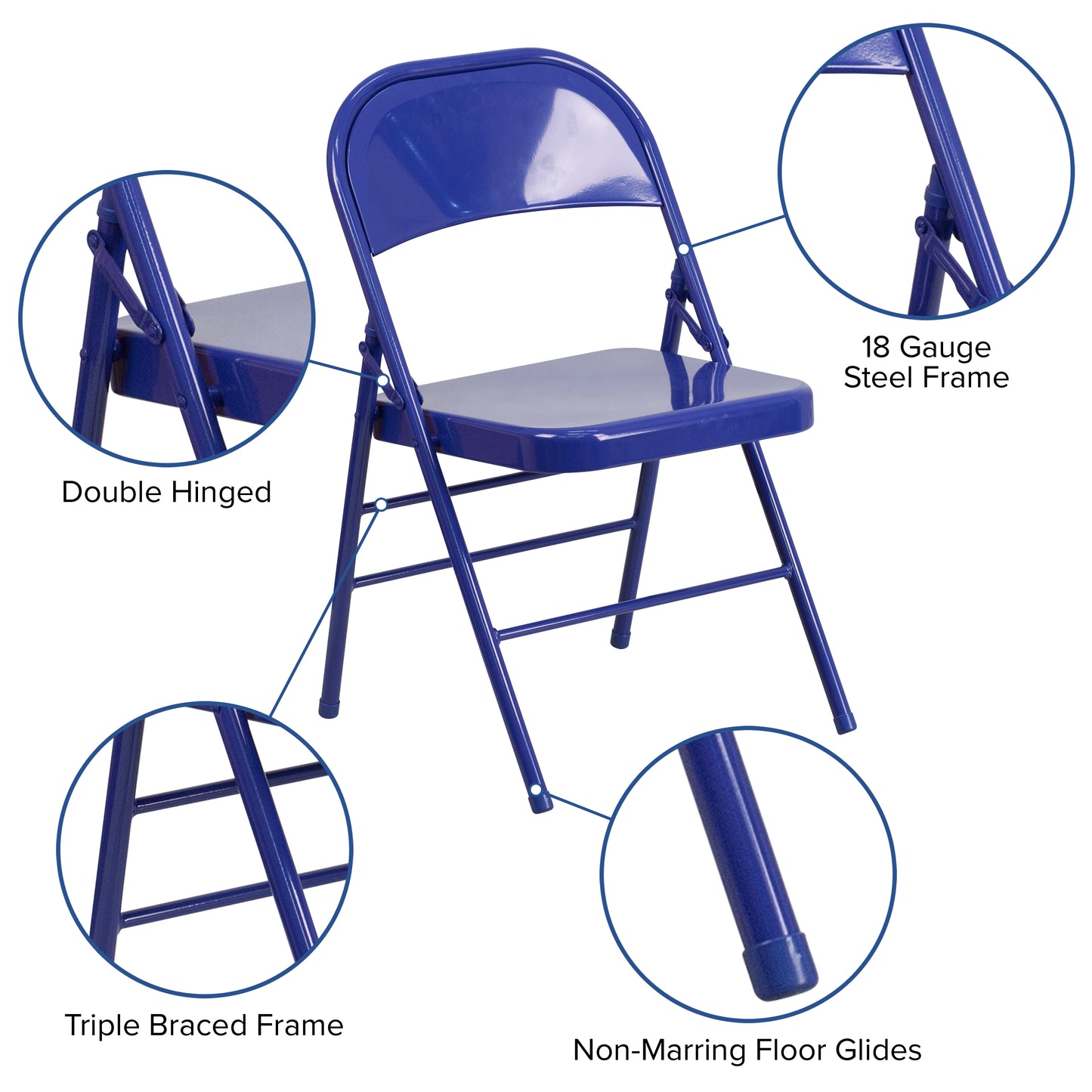 Cobalt Blue Folding Chair 2-HF3-BLUE-GG