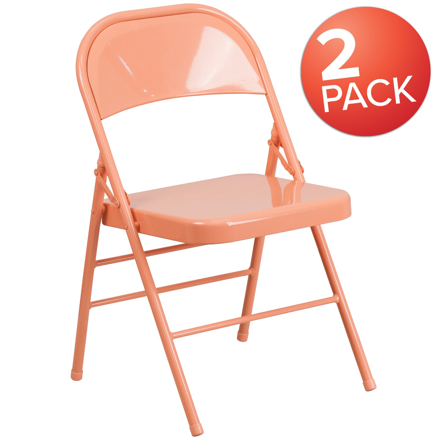 Sedona Coral Folding Chair 2-HF3-CORAL-GG