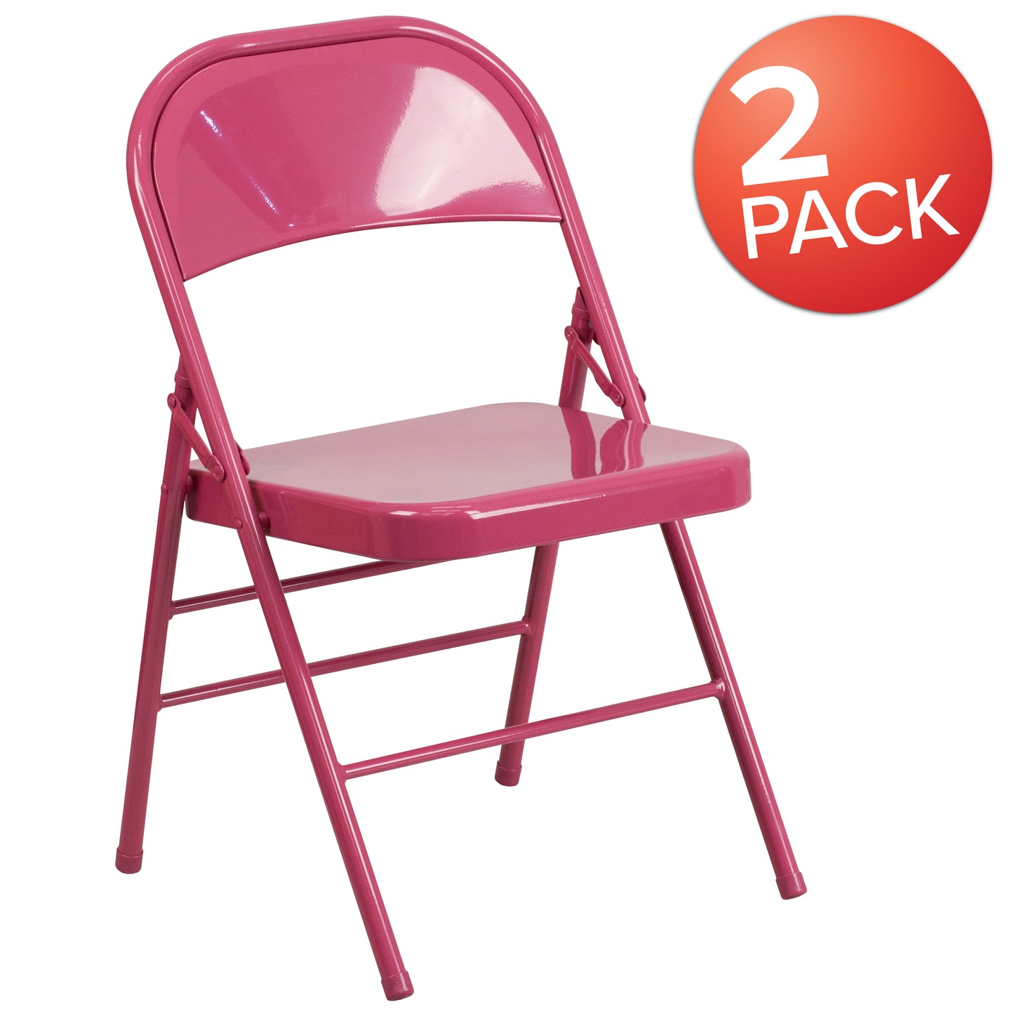 Fuchsia Folding Chair 2-HF3-FUCHSIA-GG