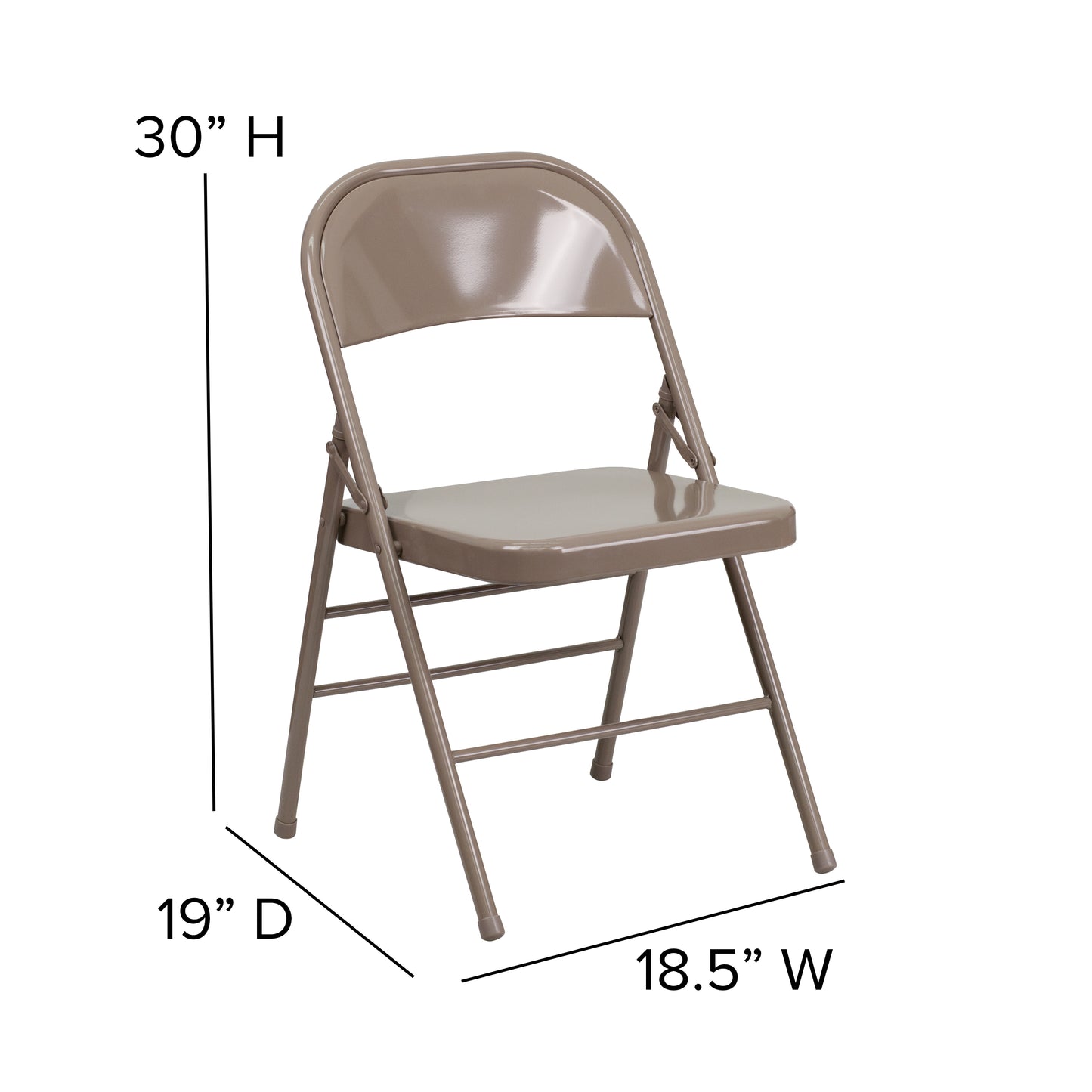 Beige Metal Folding Chair 2-HF3-MC-309AS-BGE-GG