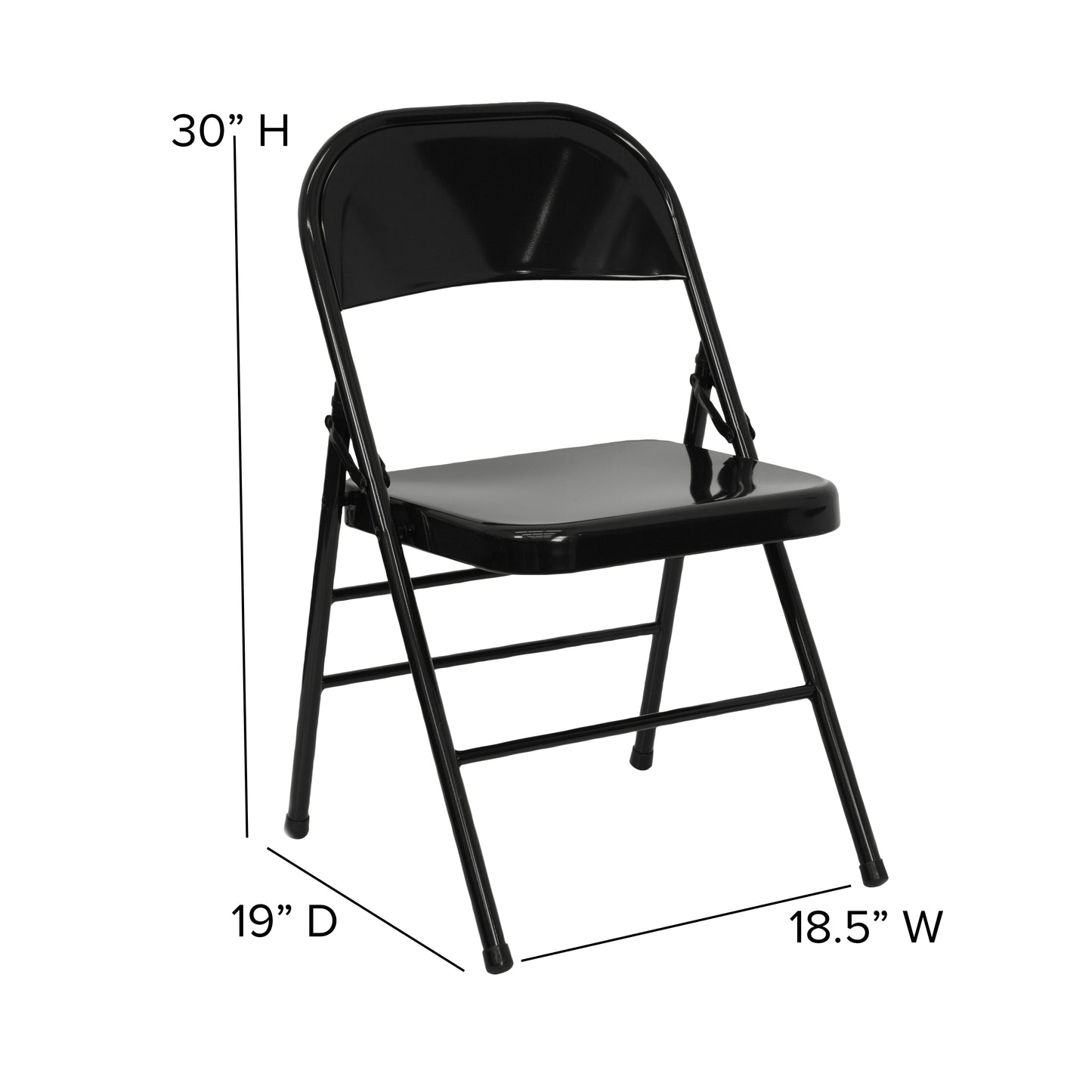 Black Metal Folding Chair 2-HF3-MC-309AS-BK-GG