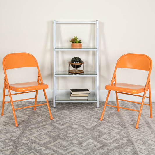 Orange Marmalade Folding Chair 2-HF3-ORANGE-GG