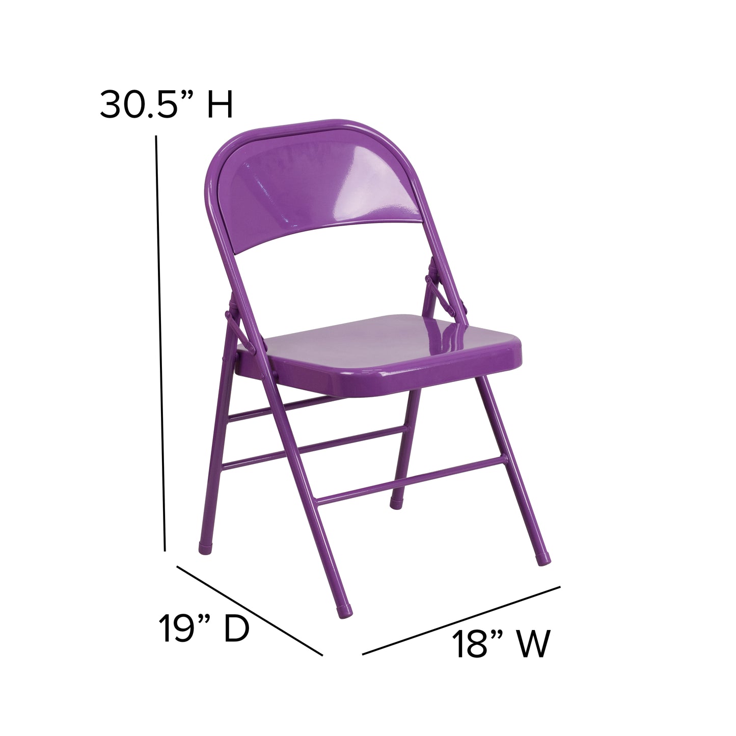 Impulsive Purple Folding Chair 2-HF3-PUR-GG