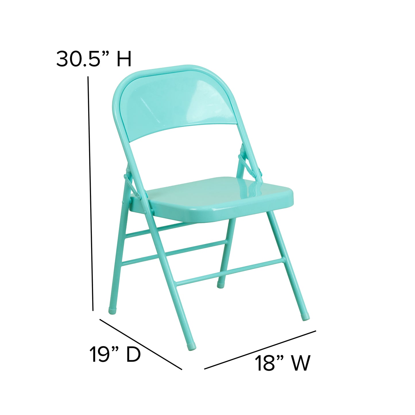 Tantalizing Teal Folding Chair 2-HF3-TEAL-GG