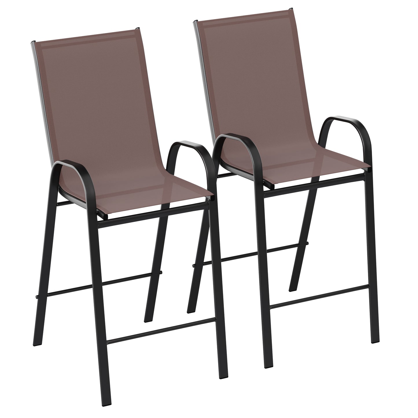 2PK Brown Patio Stack Stools 2-JJ-092H-B-GG