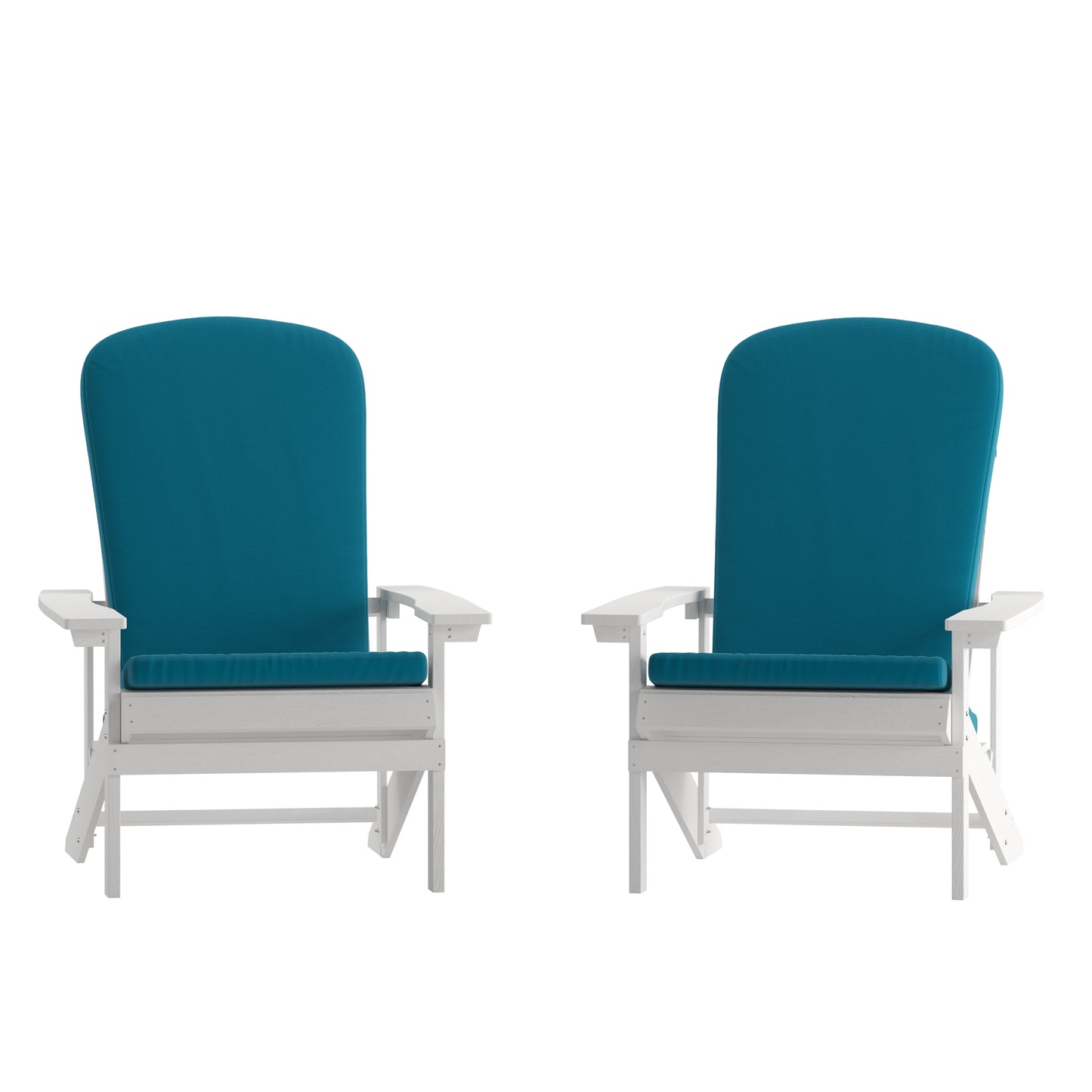 2PK White Chairs-Teal Cushions 2-JJ-C14501-CSNTL-WH-GG