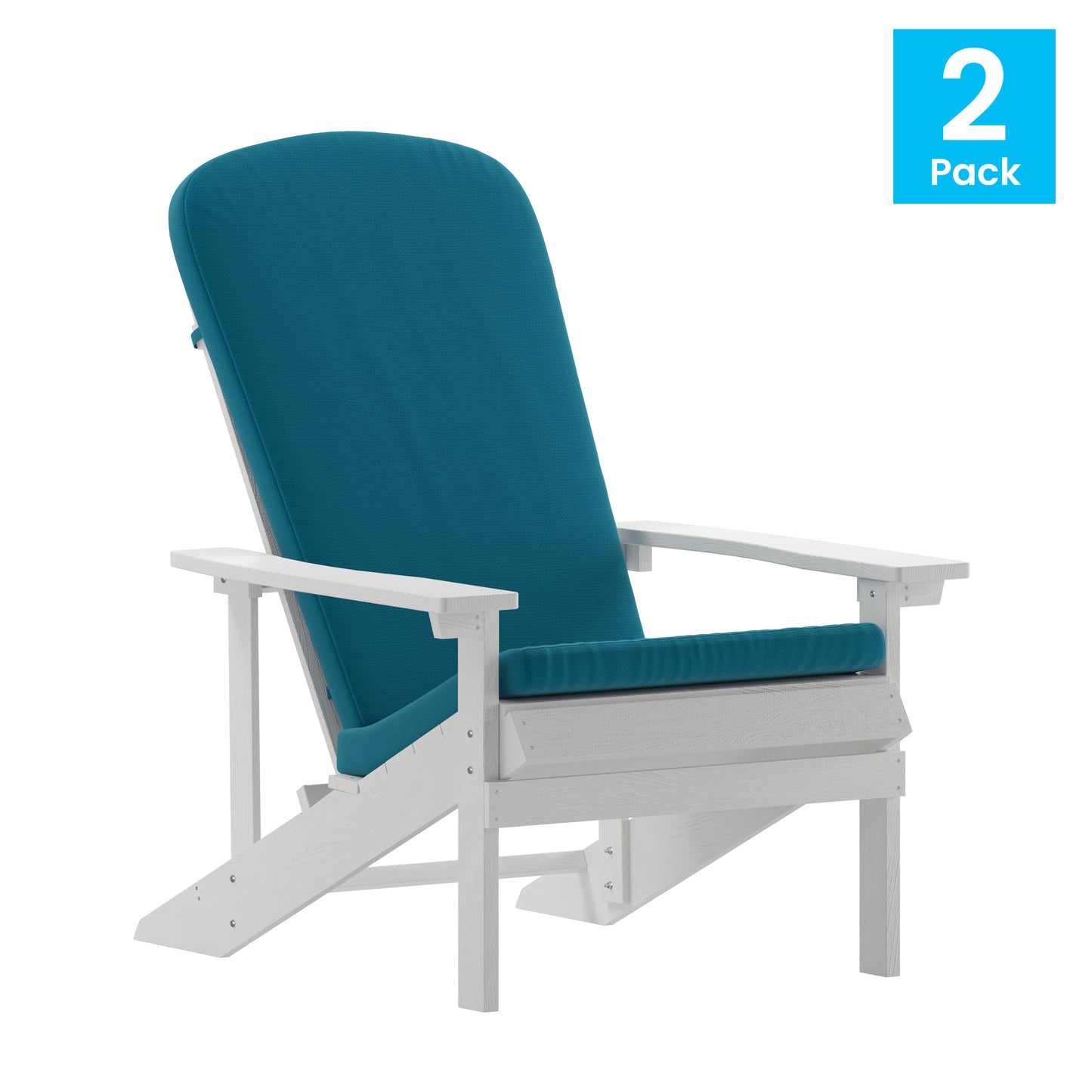 2PK White Chairs-Teal Cushions 2-JJ-C14501-CSNTL-WH-GG