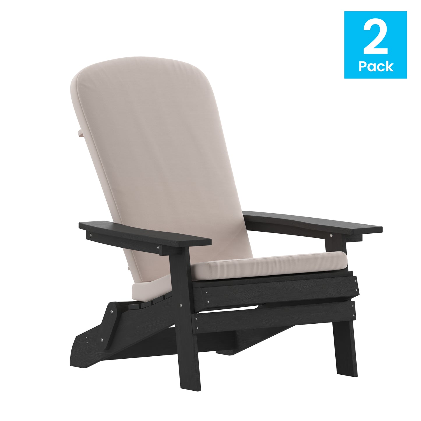 2PK Black Chair-Cream Cushion 2-JJ-C14505-CSNCR-BLK-GG