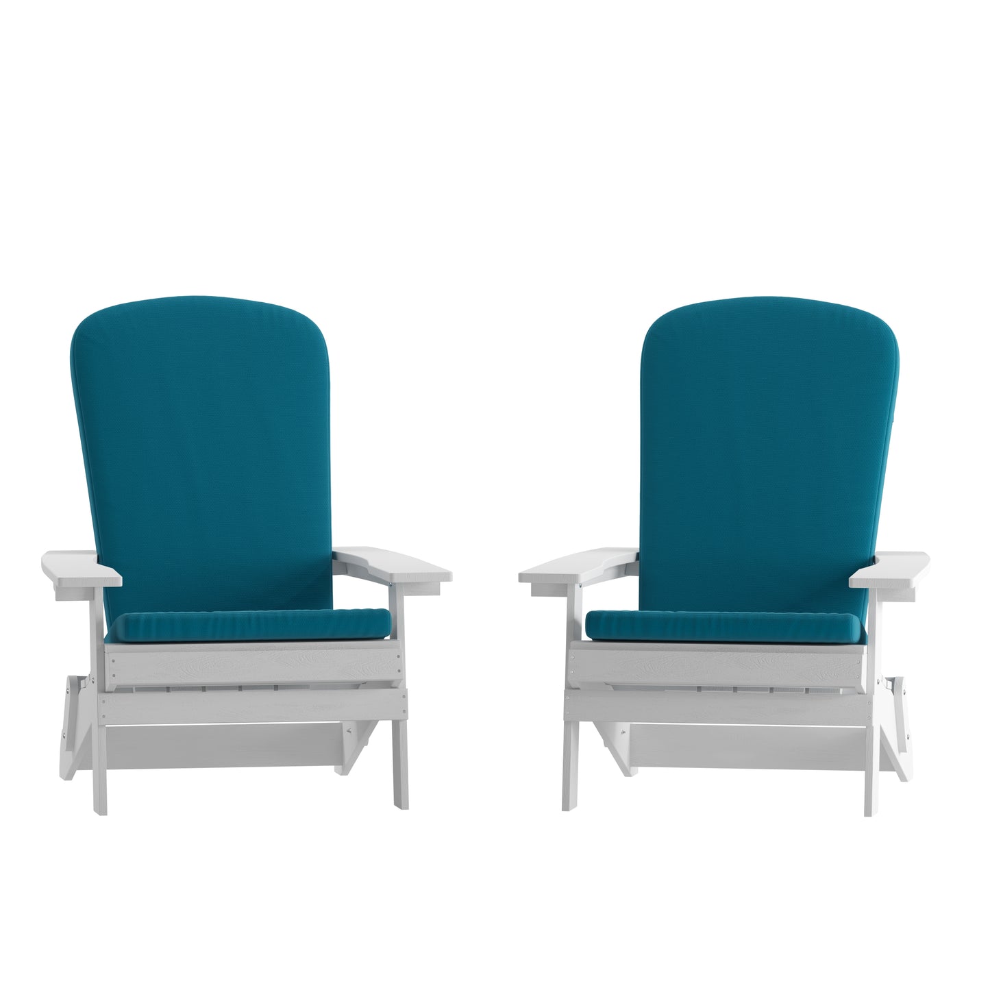 2PK White Chairs-Teal Cushions 2-JJ-C14505-CSNTL-WH-GG