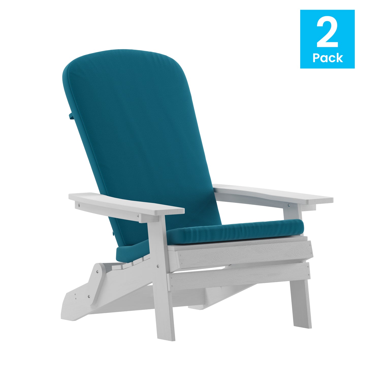 2PK White Chairs-Teal Cushions 2-JJ-C14505-CSNTL-WH-GG