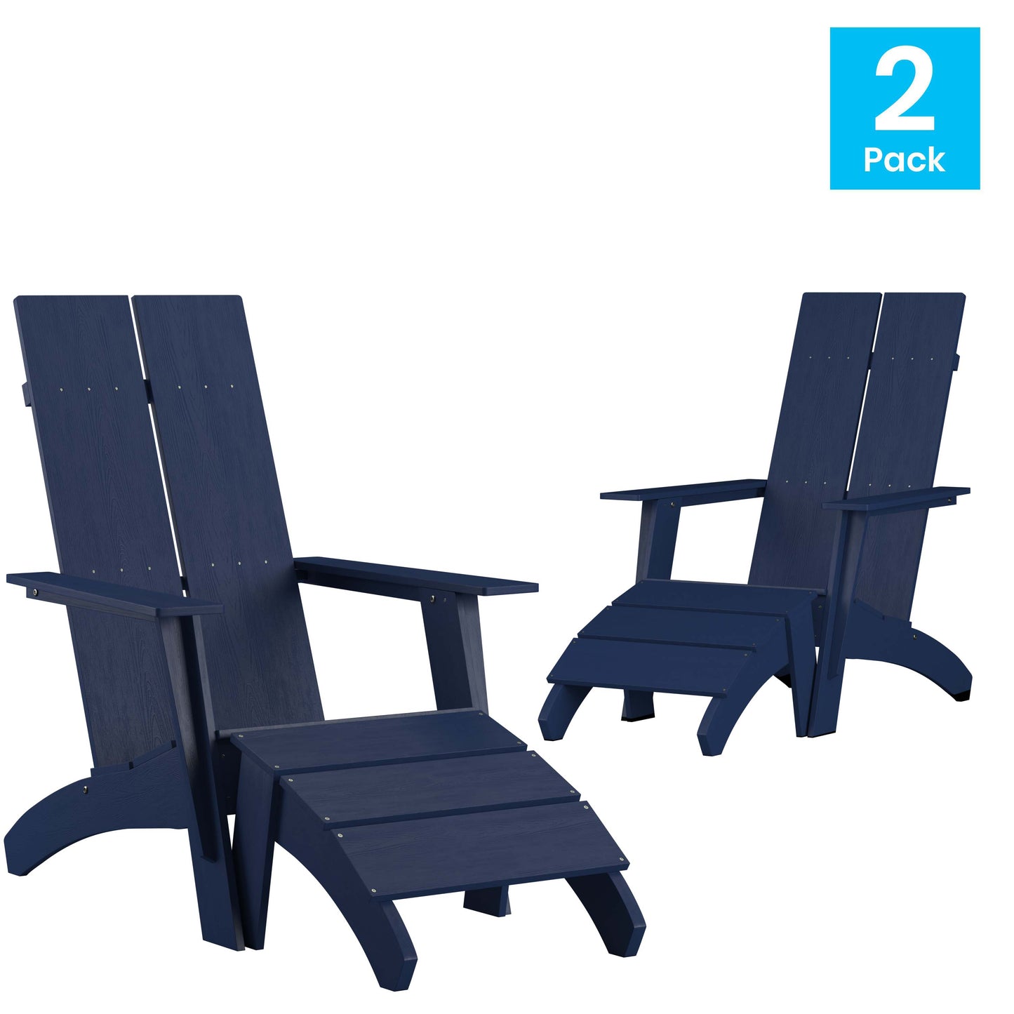 Navy Chair & Ottoman Set of 2 2-JJ-C14509-14309-NV-GG