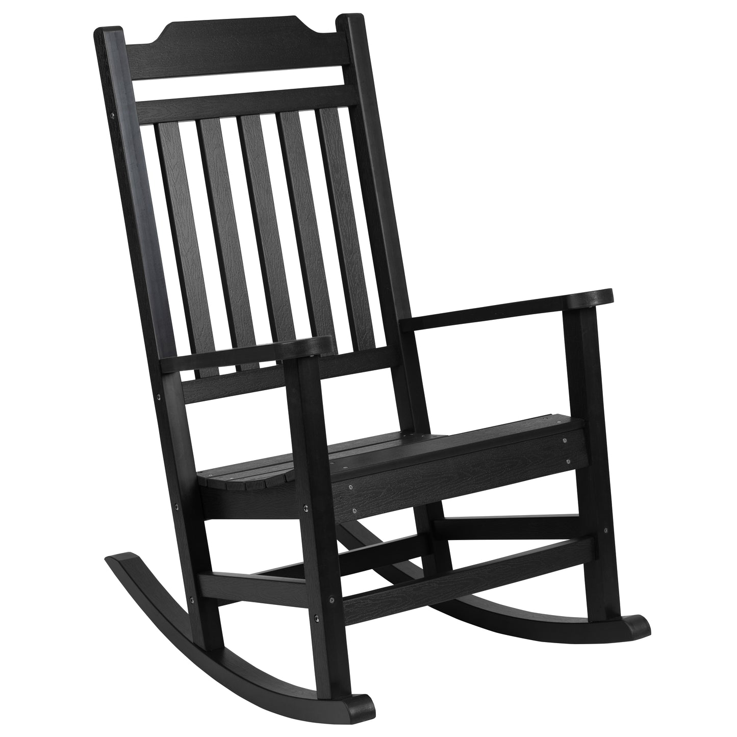 Black Wood Rocking Chair 2-JJ-C14703-BK-GG