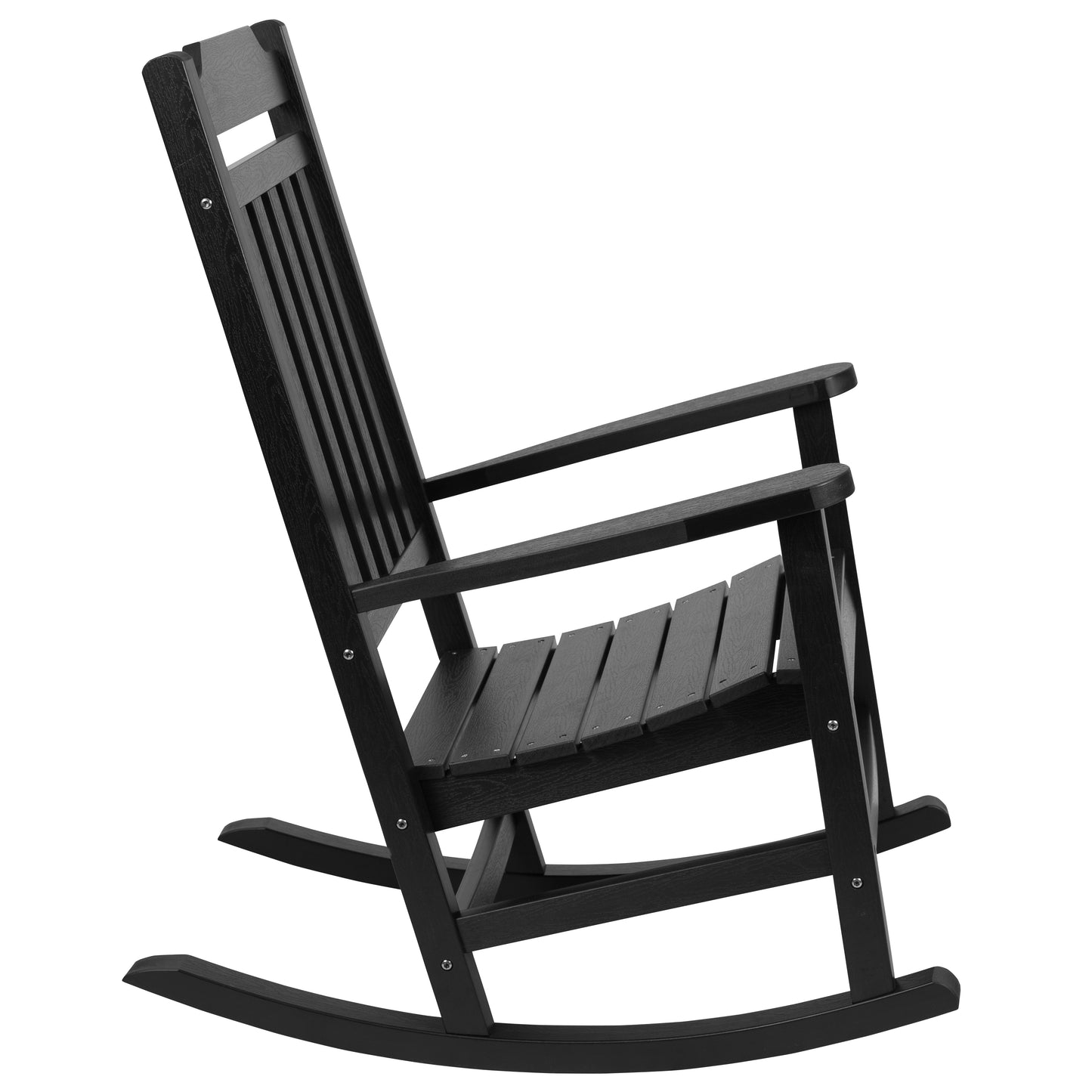 Black Wood Rocking Chair 2-JJ-C14703-BK-GG