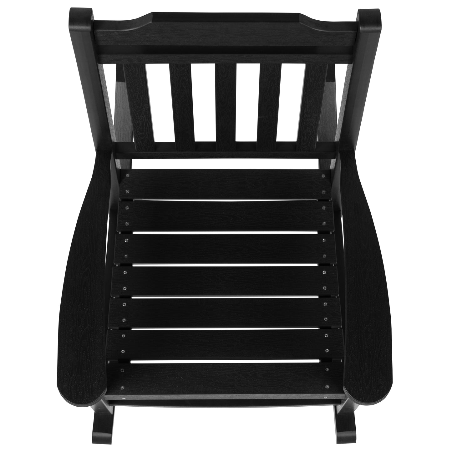 Black Wood Rocking Chair 2-JJ-C14703-BK-GG